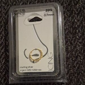 Icing Sterling Silver Nose Ring with Gold Twist